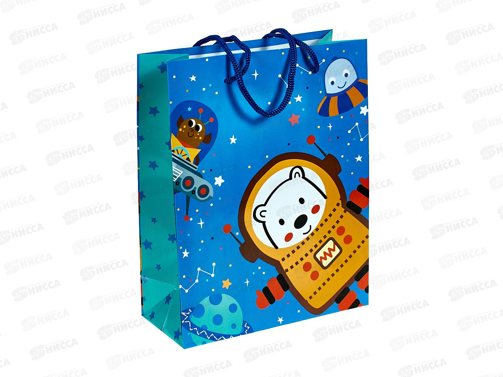 Пакет подарочный MI 18х23х8см Медвежонок в космосе, ППК-4363 *12