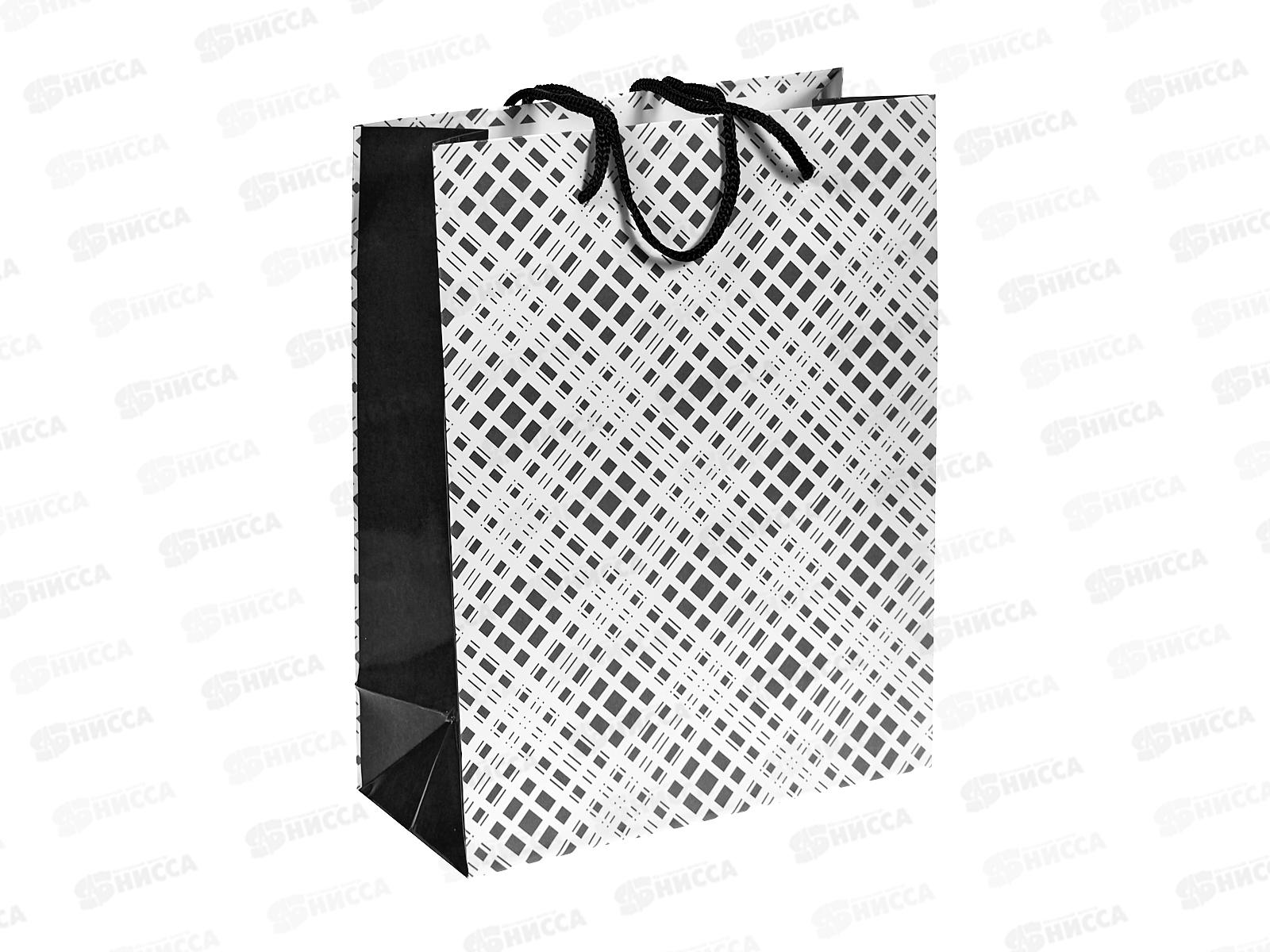 Пакет подарочный MI 18х23х8см Серая клетка, ППК-4372 *12