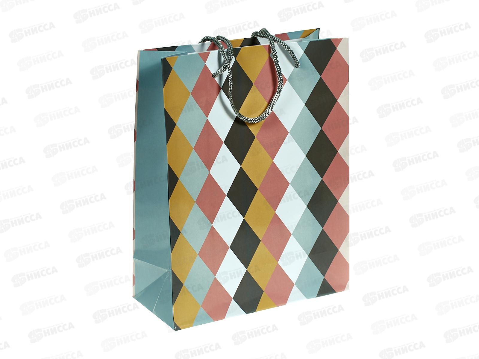 Пакет подарочный MI 18х23х8см Яркие ромбы, ППК-4376 *12
