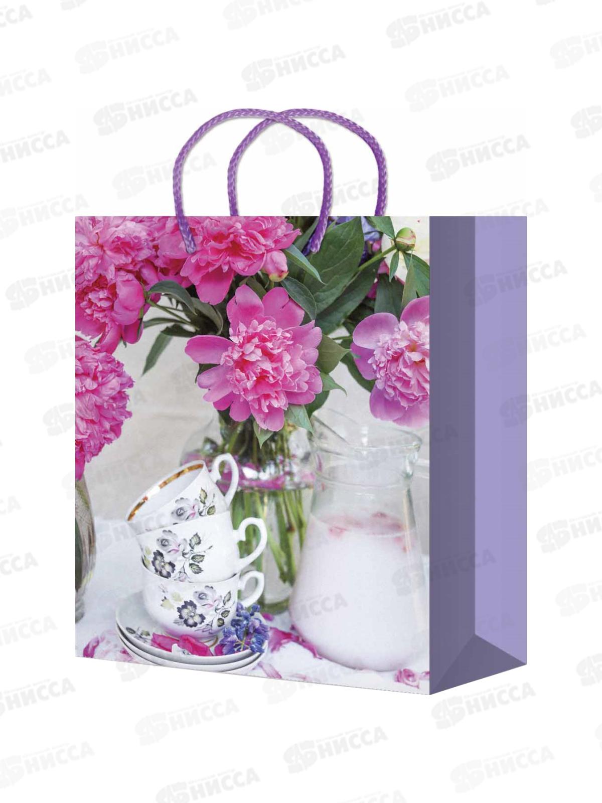 Пакет подарочный MI 18х23х10см Чаепитие с пионами, ППК-4393 *12