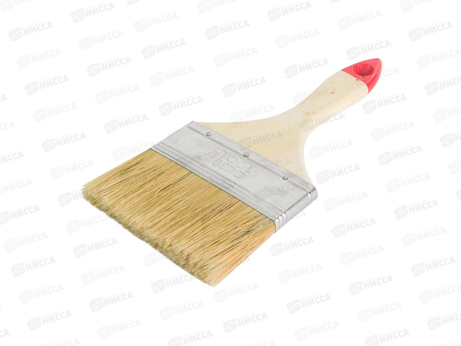 Кисть плоская "Классик-Стандарт" нат.щет дер.ручка 100мм  0111116  *12