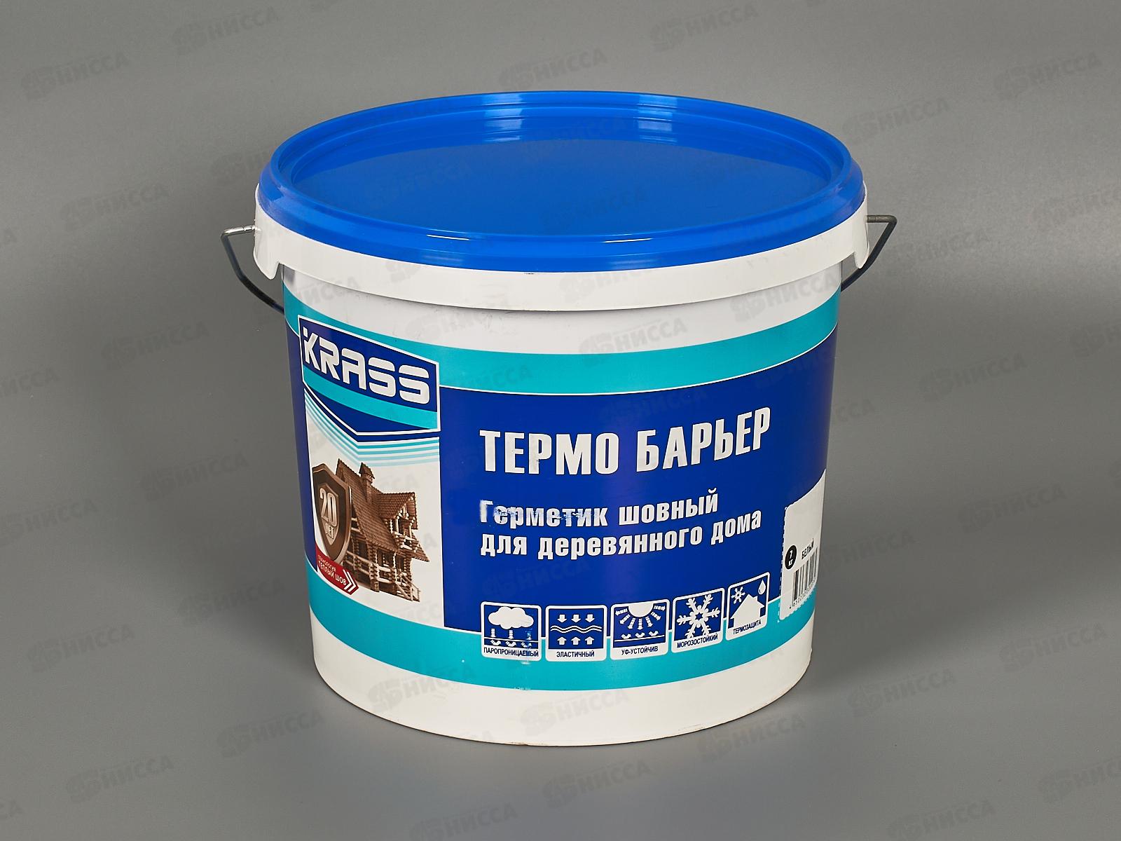Герметик KRASS Термо Барьер 7кг акриловый для деревянных домов  Белый *90