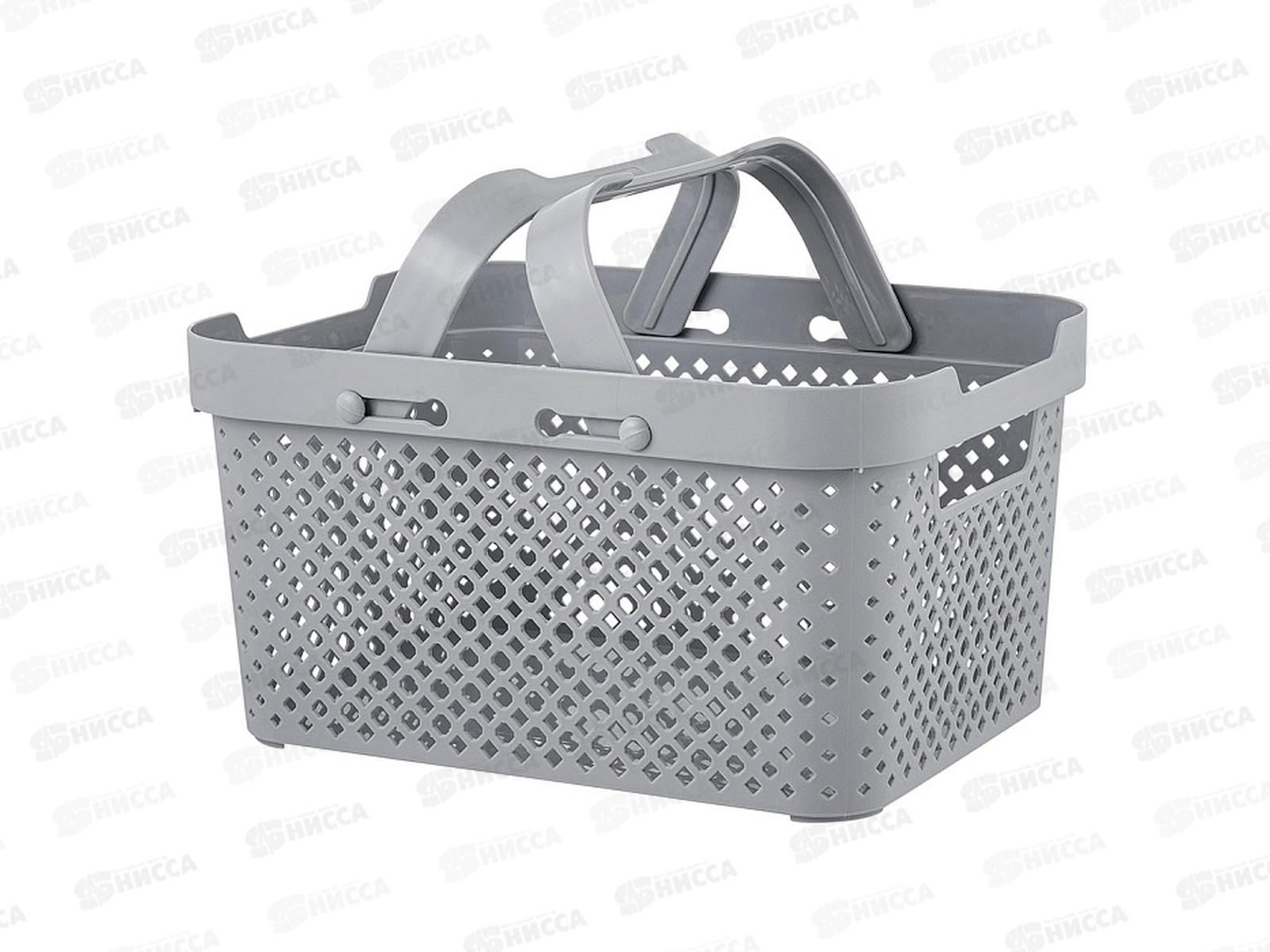 Корзина 15л Plast Team с ручками Серый шторм РТ500310025