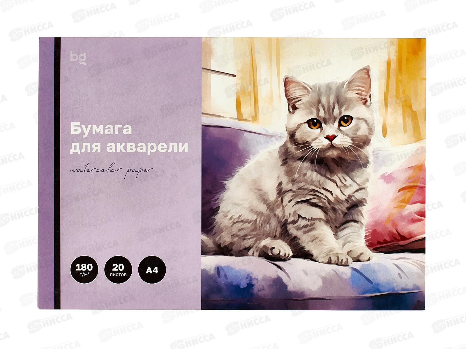 Папка для акварели А4 20л BG Котенок, 60208*25