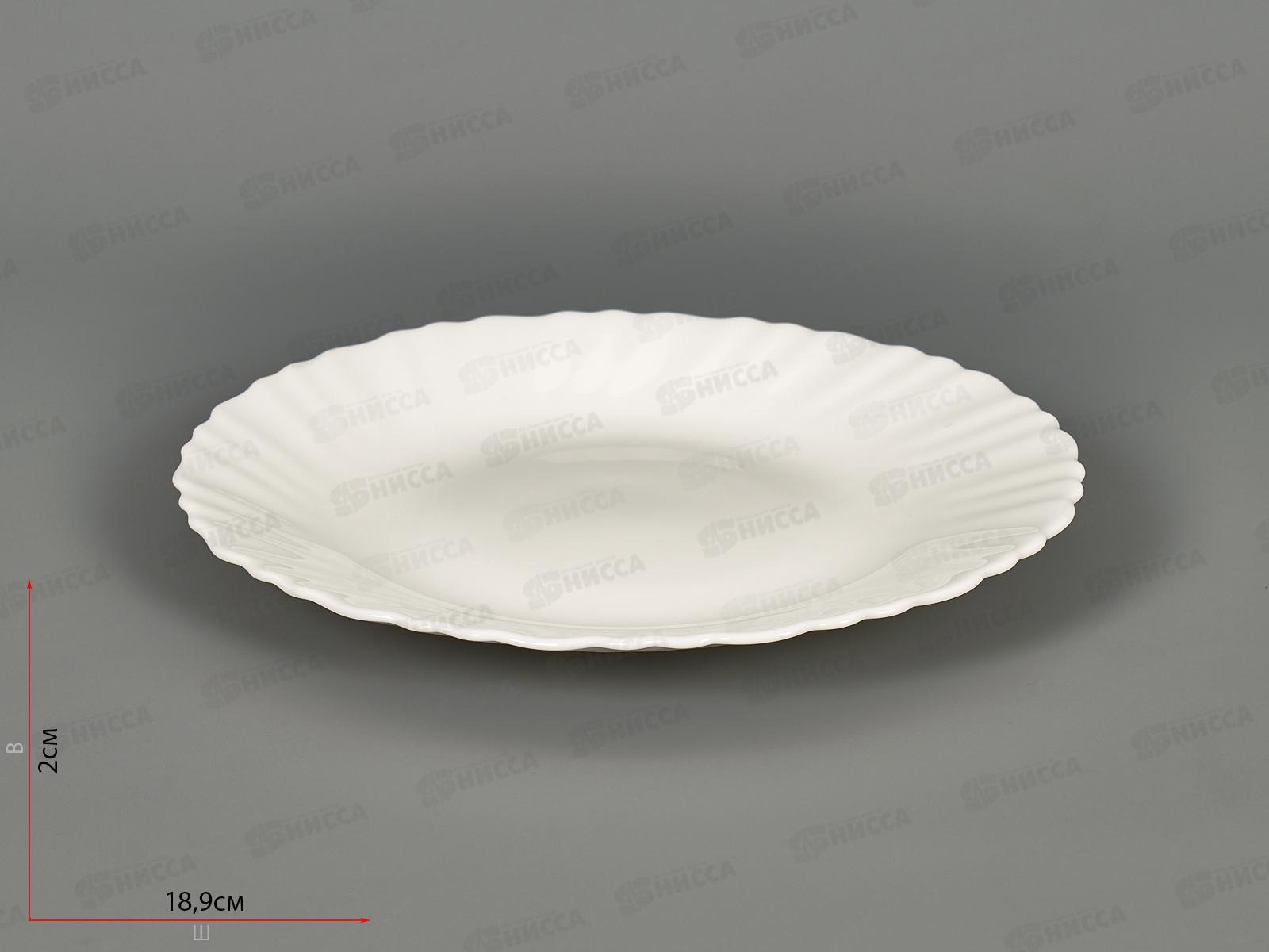 Тарелка  десертная &quotБьянко плюс&quot 19см опал стекло 818-027 г