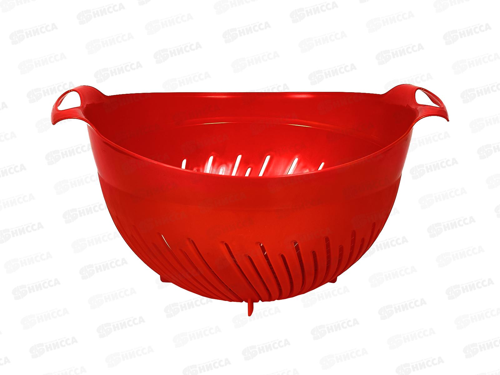 Дуршлаг 3,5л с ручкой красный *20  ИНТ