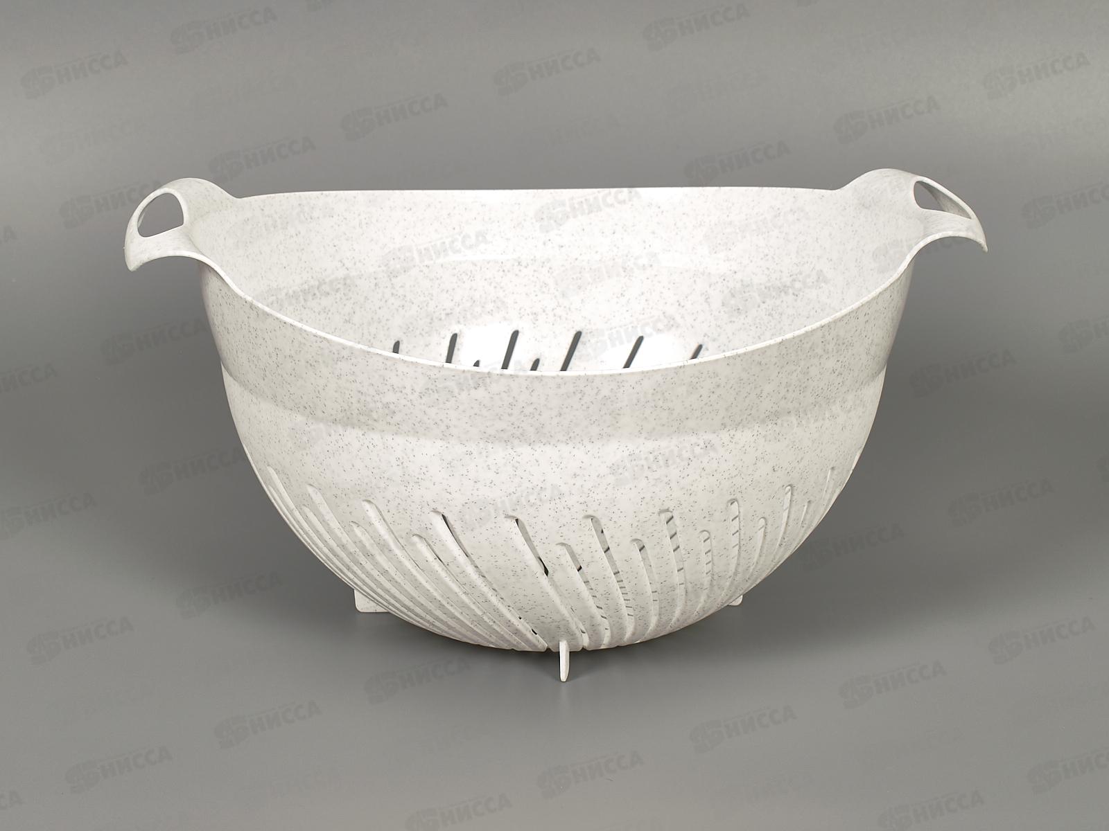 Дуршлаг 3,5л с ручкой мраморный *20  ИНТ