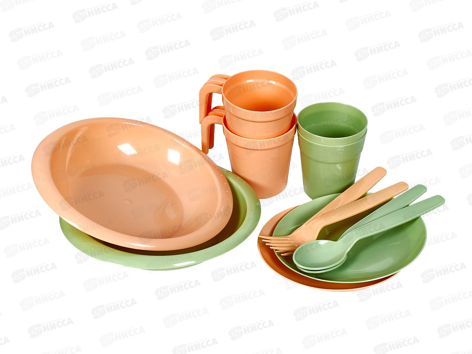 Набор дачный 2 персоны оливковый/персиковый сетка  *9  ИНТ