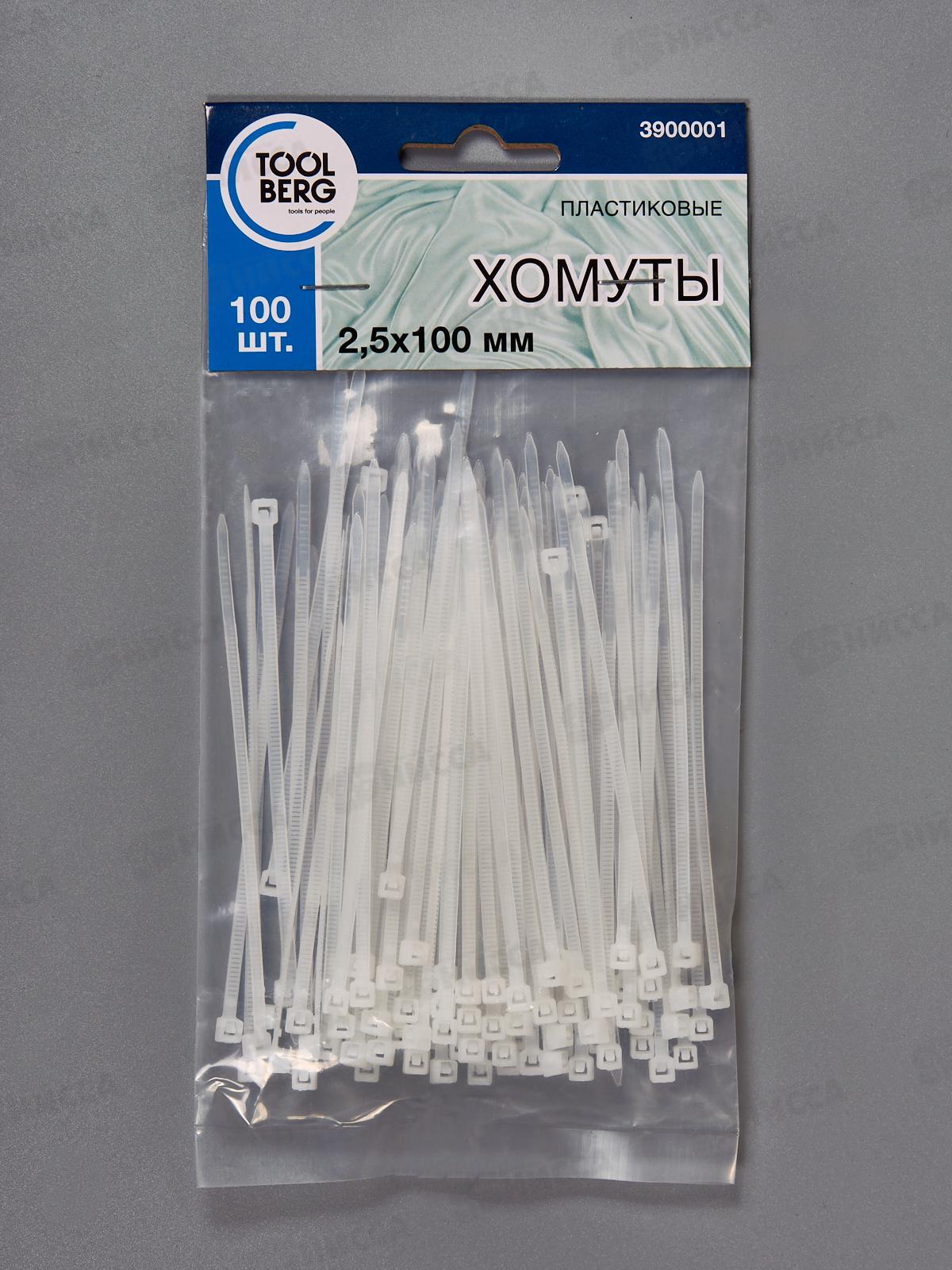 Хомуты 2,5*100мм пластик белые 100шт,  3900001 *700