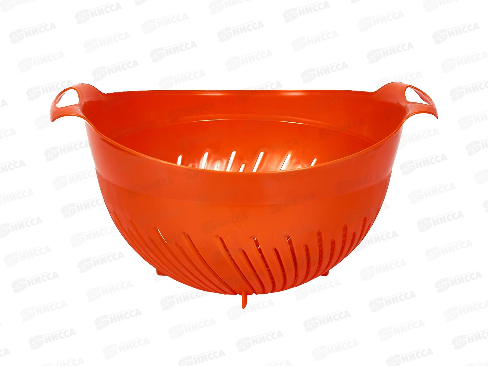 Дуршлаг 3,5л с ручкой оранжевый *20  ИНТ