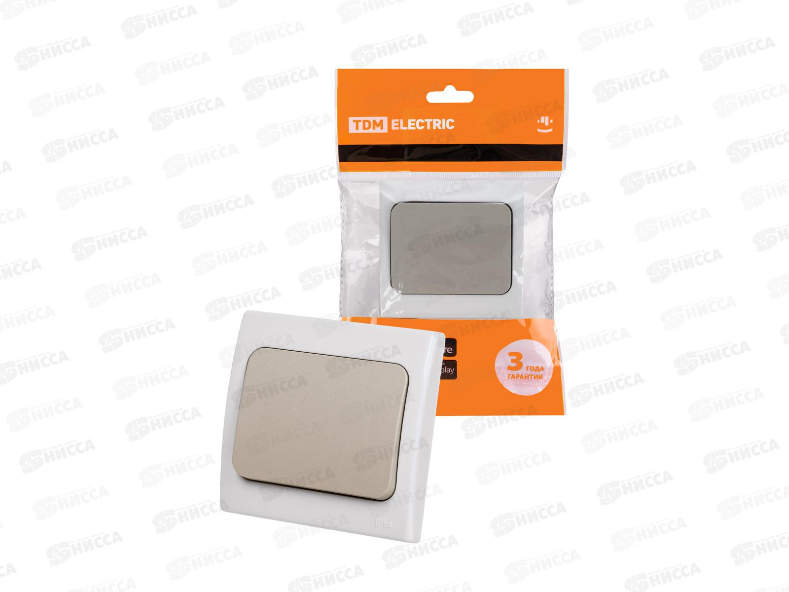 Выключатель TDM 1-клавиша  открытая установка, IP54 10А &quotВуокса&quot серый 0101