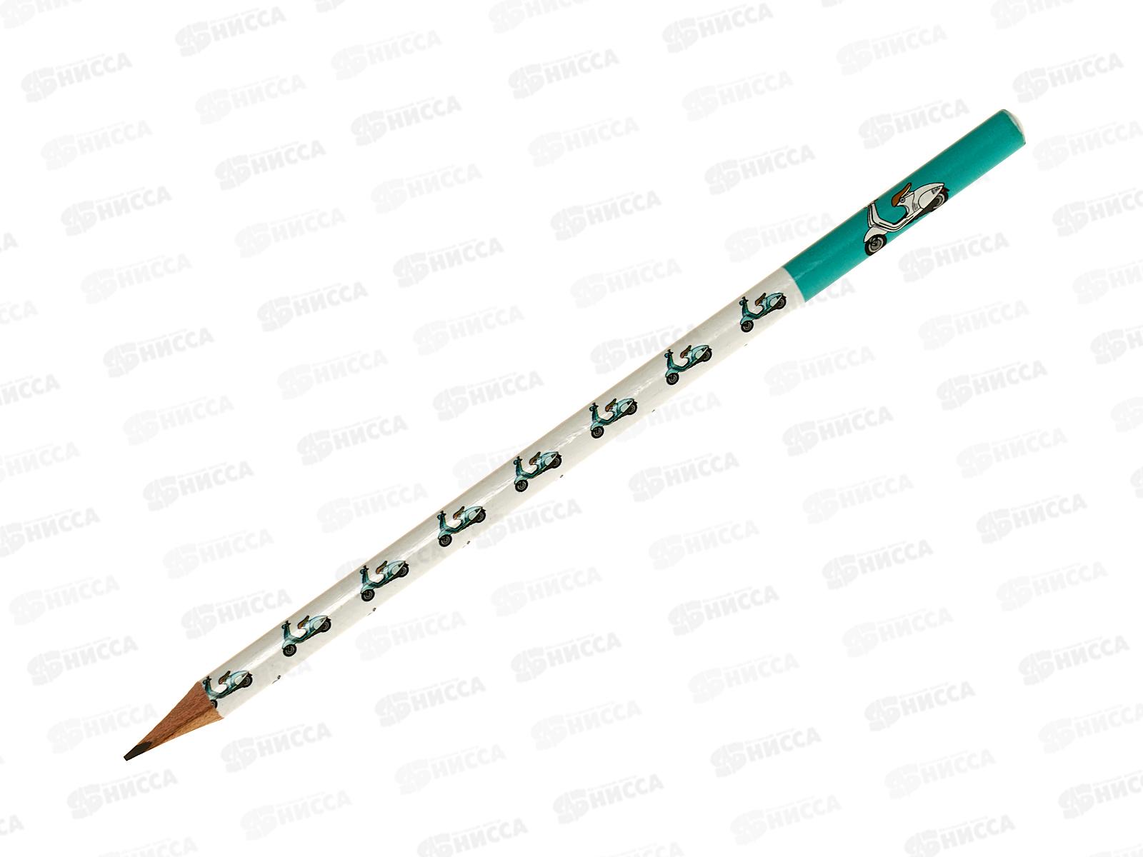 Карандаш чернографитный Happy Graphix Мопеды НВ 21-0030/24 *50/300