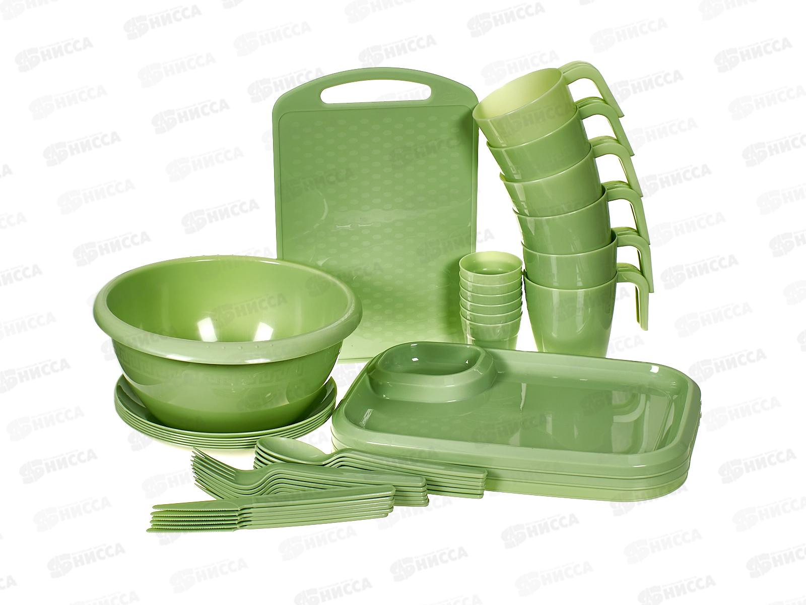 Набор для пикника ШашлычОк MAXI Оливка на 6 персон 42предмета  ИНТ *3