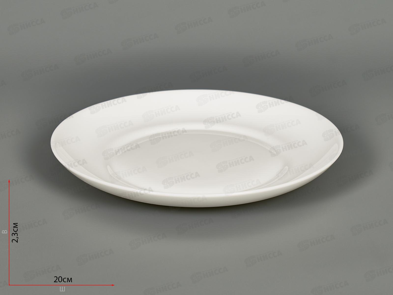 Тарелка плоская круглая 21,5см (6/48) Белье форма луна 100бел-тл8