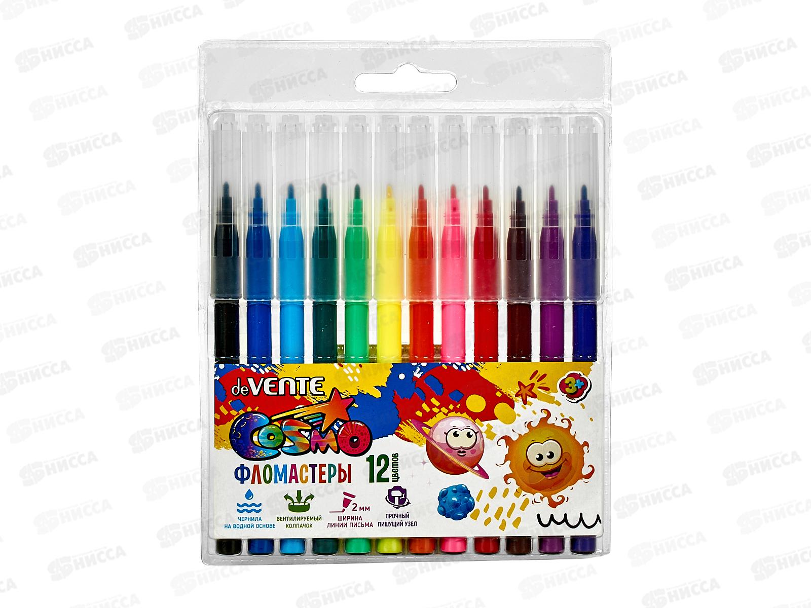Фломастеры 12цв. deVente Cosmo вентил прозр колп 5081129  *12/144