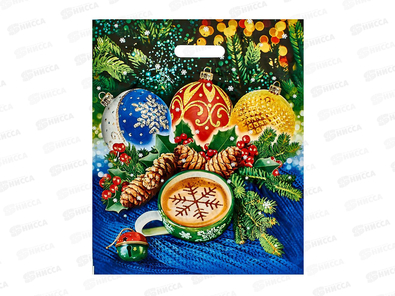 Пакет пробивной НГ 40*47  Огоньки *50/500