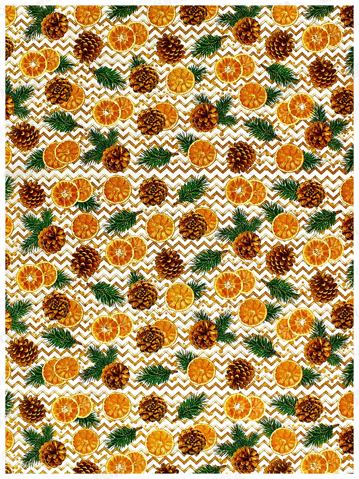 Бумага упаковочная 685*100см Хвоинки (1рулон) *50