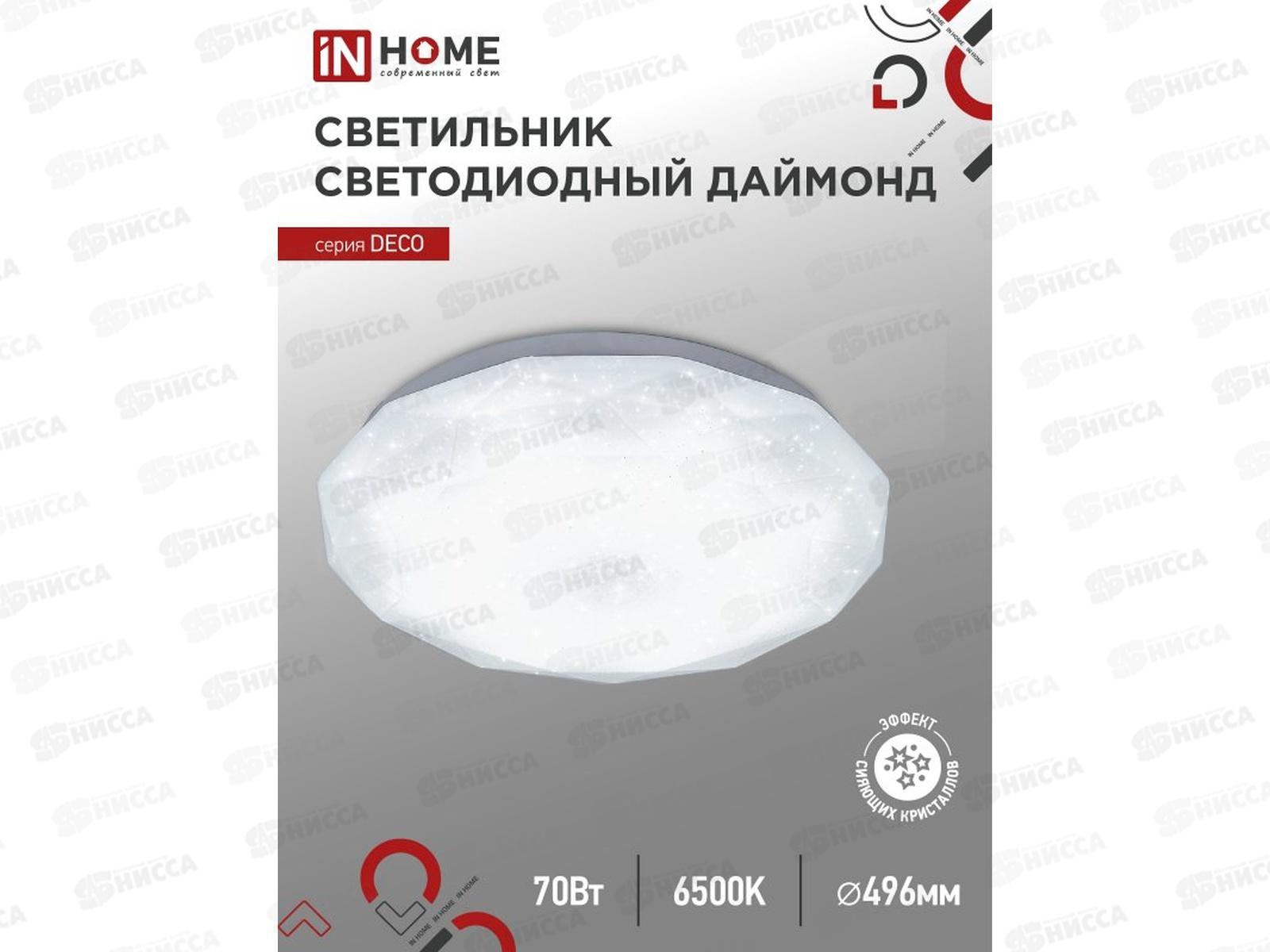 Светильник светодиодный inHOME DECO Даймонд 70Вт 6500К 496*85мм *4