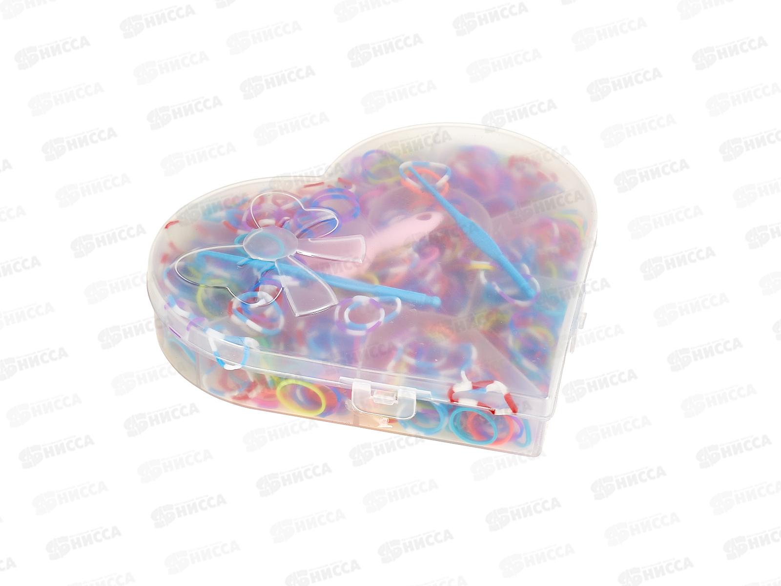 Набор резинок для плетения браслетов TZ-32113 (1000шт)+крючок СЕРДЕЧКО