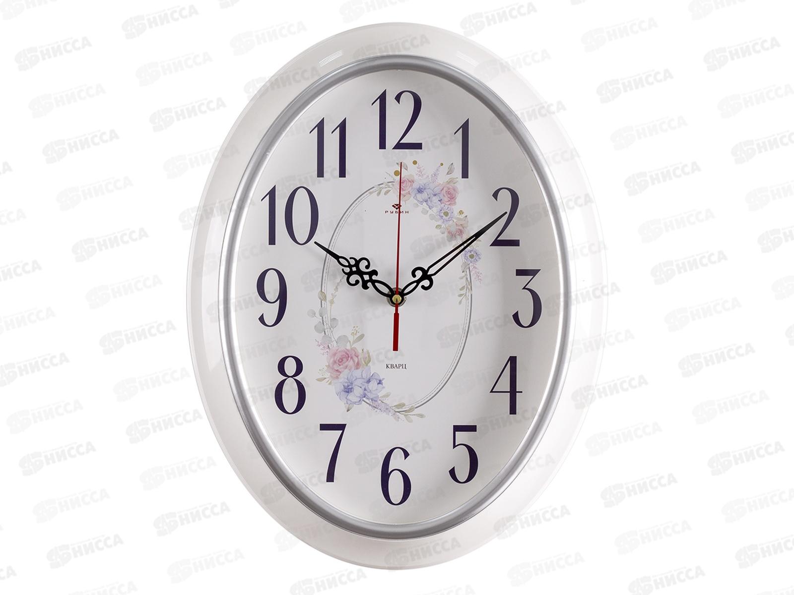Часы настенные &quot21 Век&quot 3829-108 29,538,5см Букет рубин белый с серебром