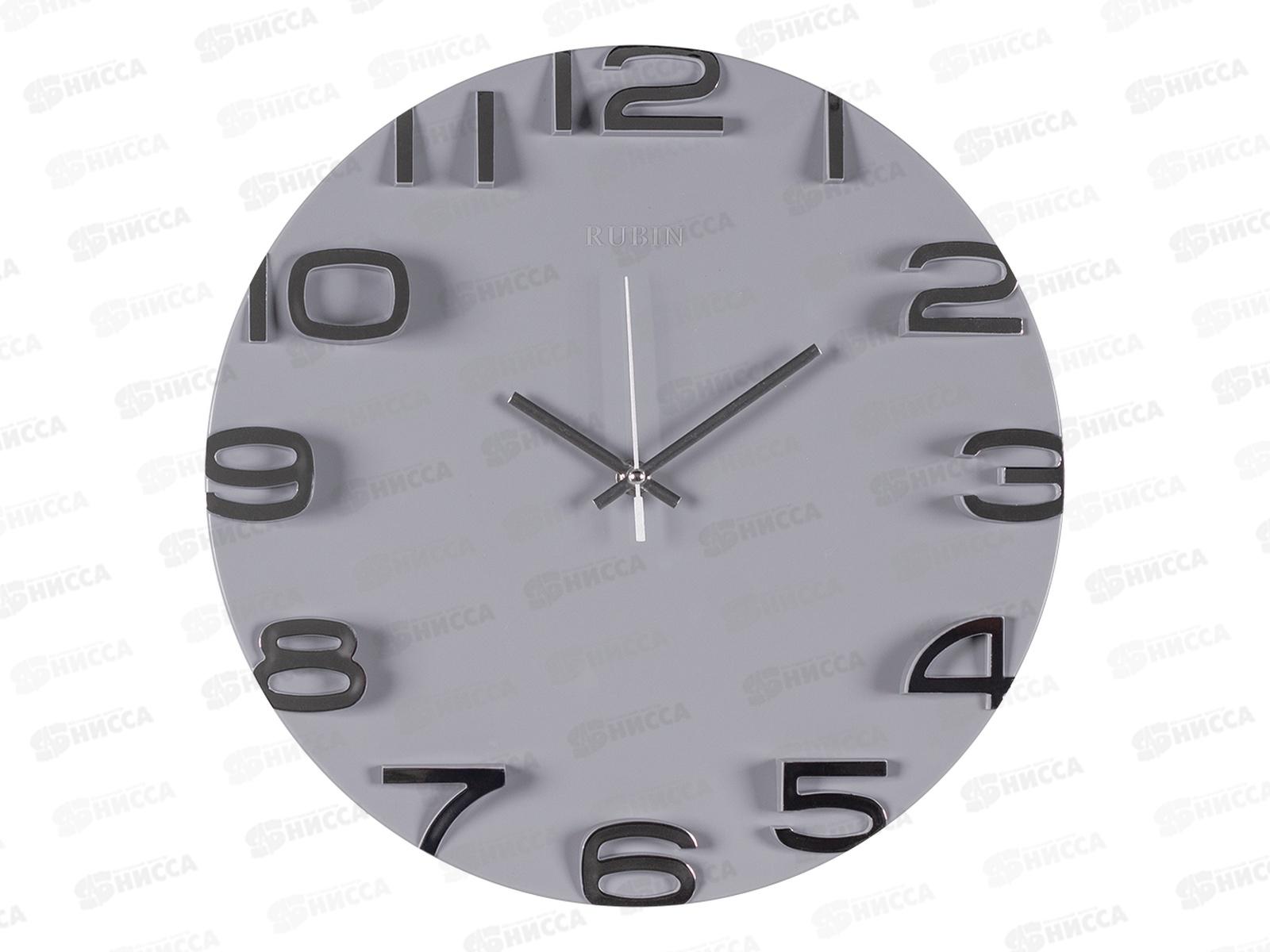 Часы настенные &quot21 Век&quot 3430-002 34,5см Классика Рубин серый+серебро