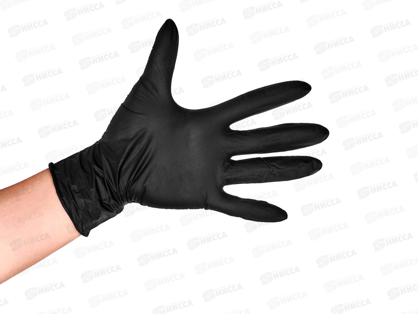 Перчатки нитриловые SFM SUPERSOFT S н/стер,н/опудр,текс.черн *100