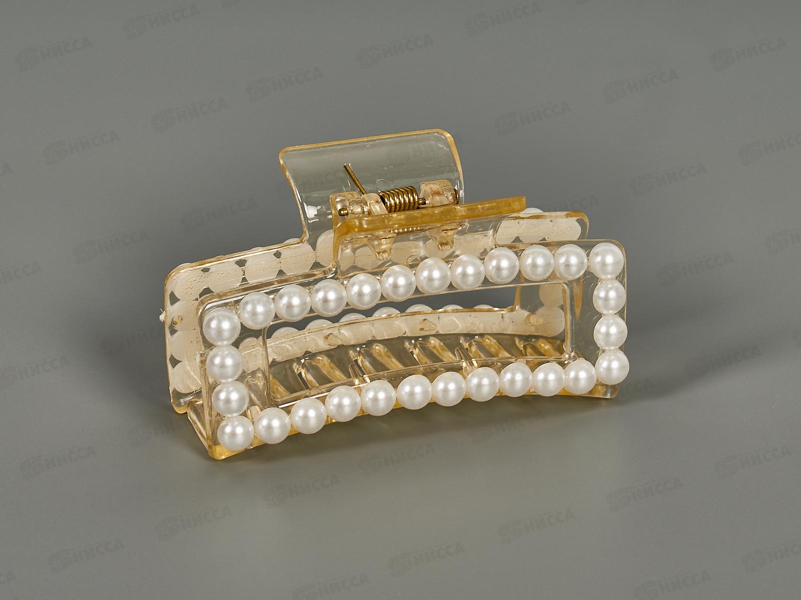 Краб пластик 8см п/жемчуг квадрат №8731