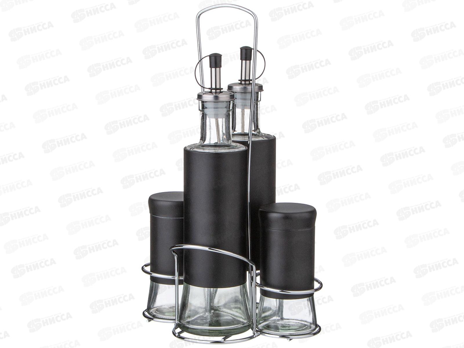 Набор для масла и уксуса и специй на металлической подставке 172-145