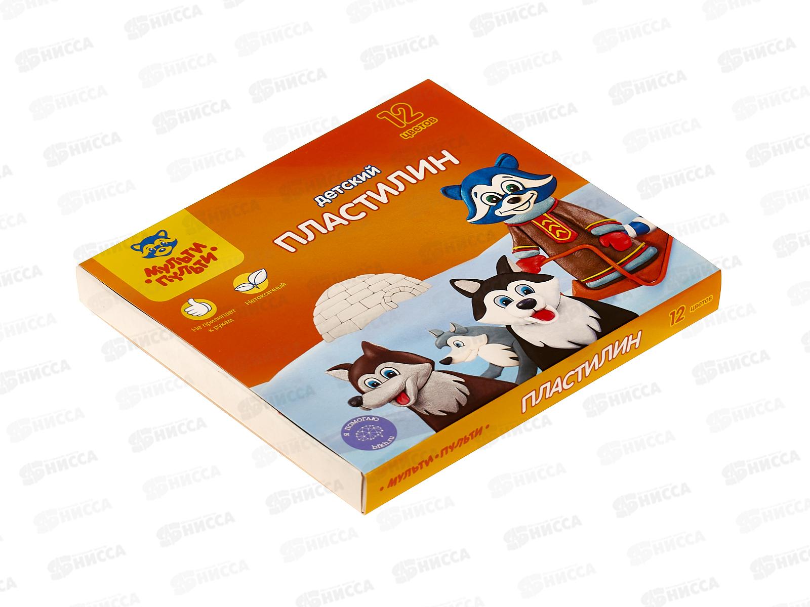 Пластилин 12цветов 180г МП, Енот на Аляске, 10235  *16