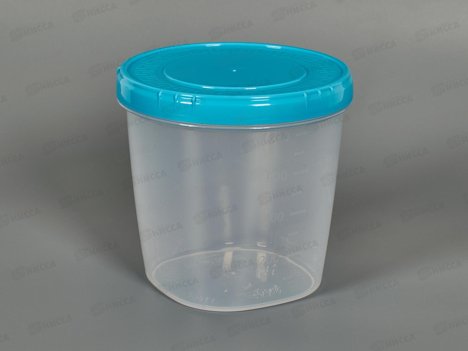 Емкость (Банка) 1л крышка голубая *40  ИНТ