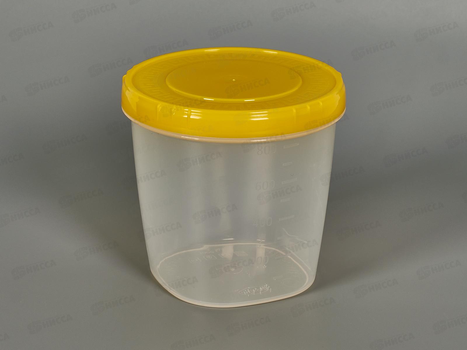 Емкость (Банка) 1л крышка желтая *40  ИНТ