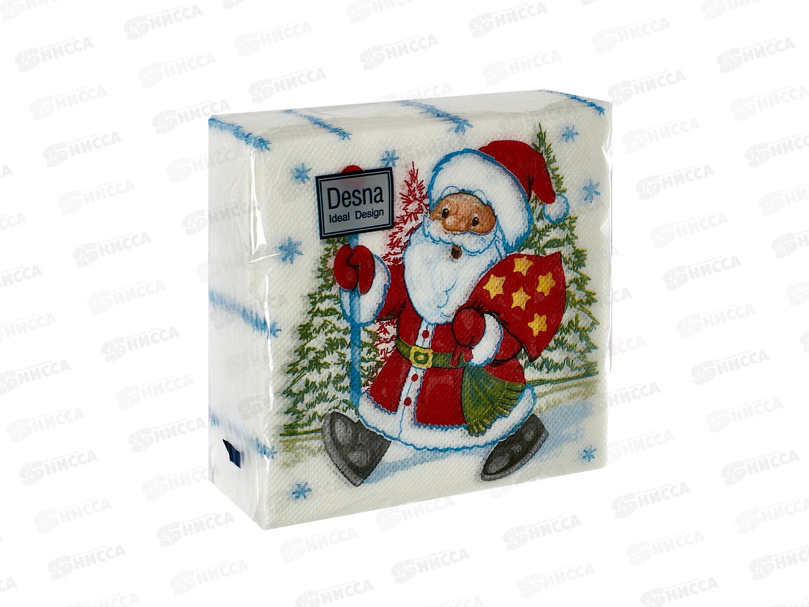 Салфетки 1 слойные 40 листов 24*24 Desna Design Дед Мороз,57537*32