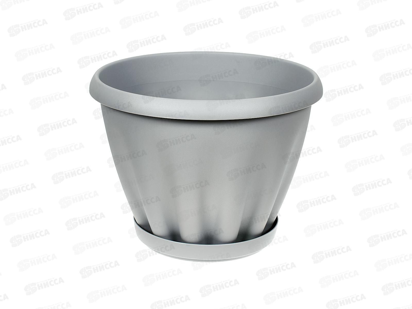 Горшок Знатный D225мм 3,9л с/подст Св-серый М303СВС *16