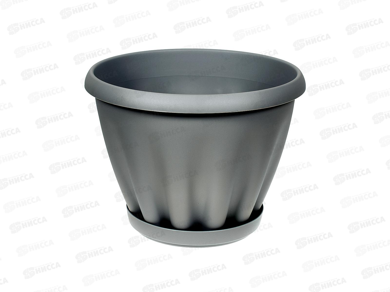 Горшок Знатный D225мм 3,9л с/подст Серый М303СЕР *16