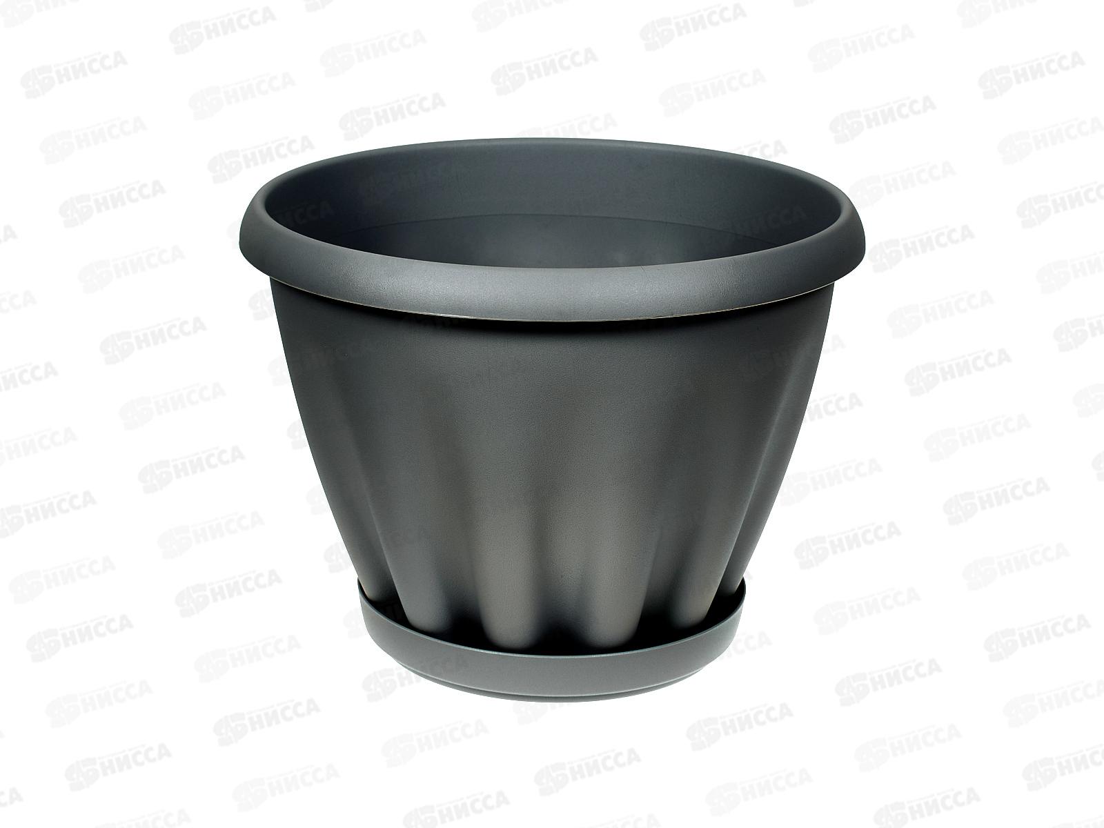 Горшок Знатный D225мм 3,9л с/подст Графит М303ГРАФ *16