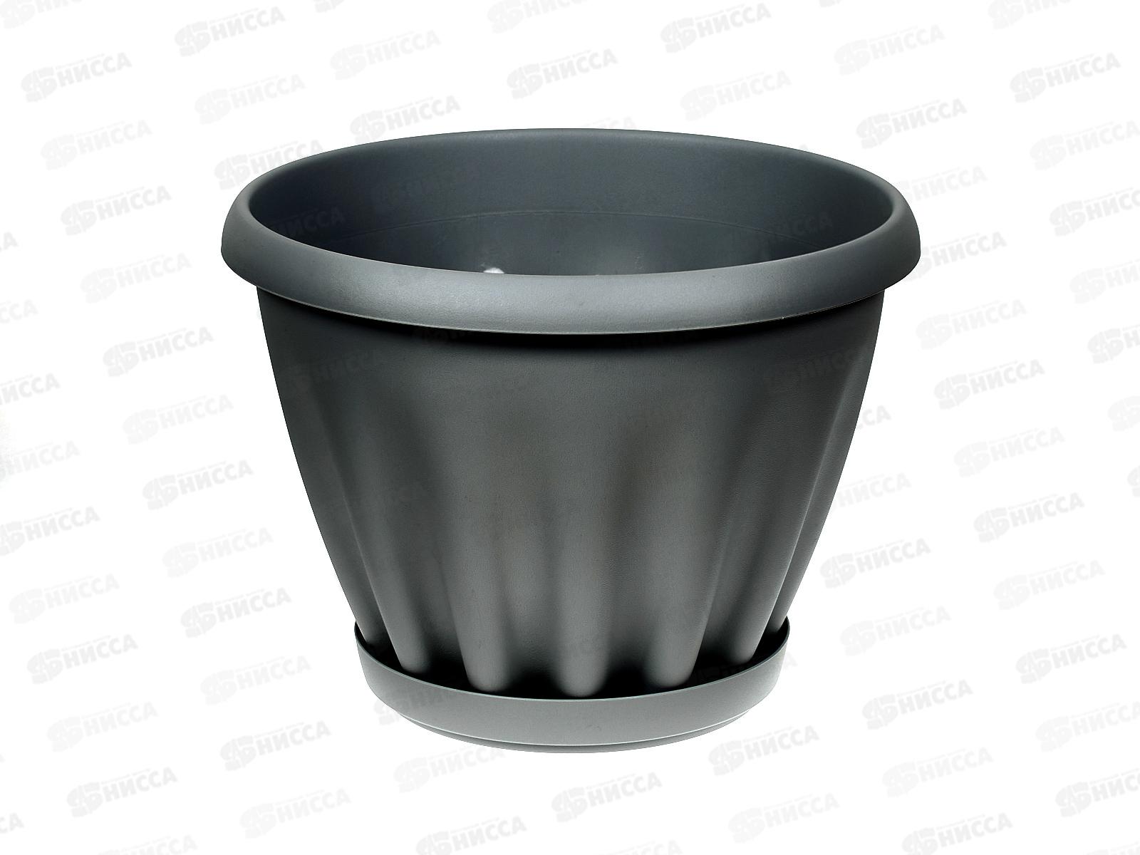 Горшок Знатный D320мм 11л с/подст Графит М305ГРАФ *12