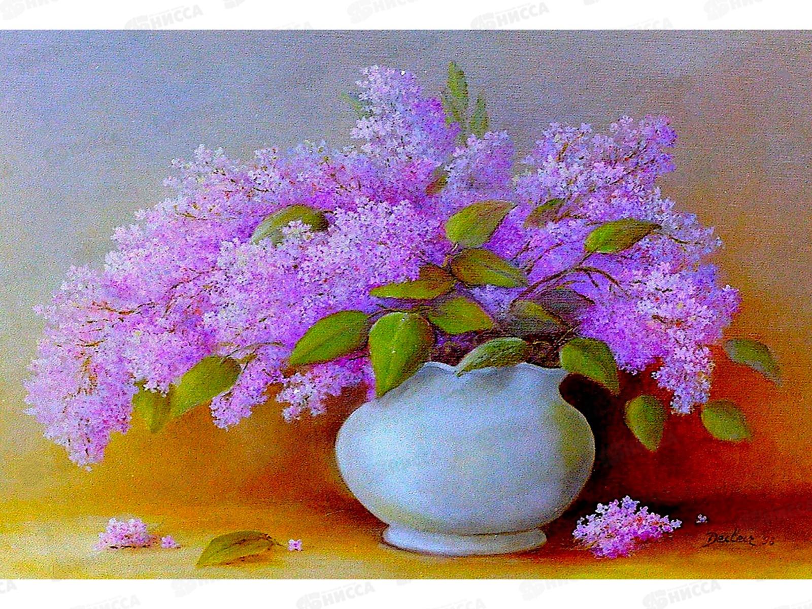 Алмазная мозаика (блест.) 30х40см Пушистая сирень, НД-2712 без подр.