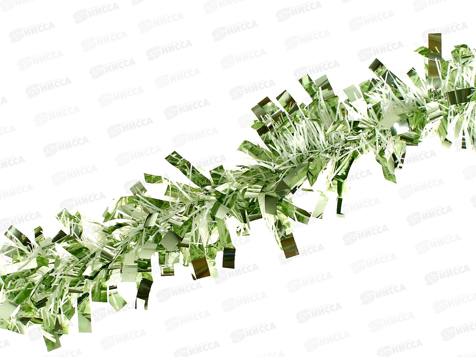 Мишура "Блеск" 2м 9см зелен/бел 215-0071