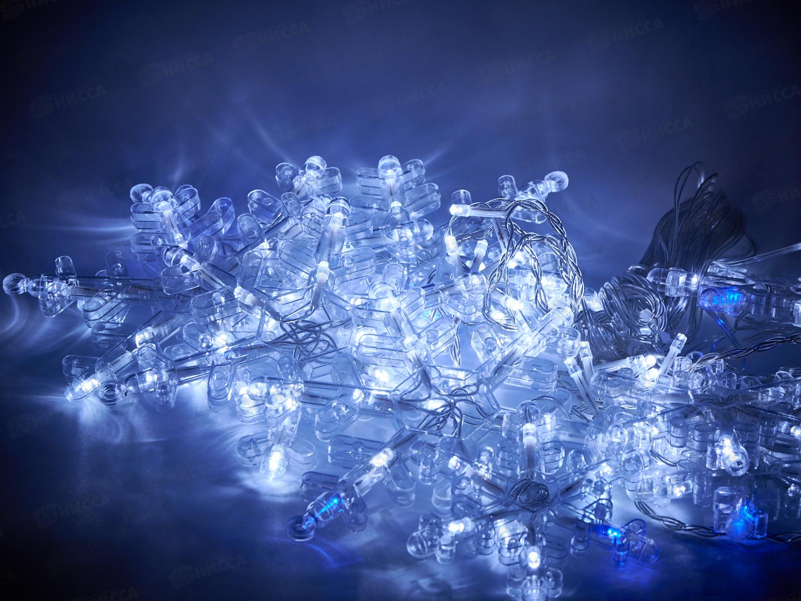 Гирлянда 2,5*0,9м &quotСнежинка&quot 130LED бел/син 130-303