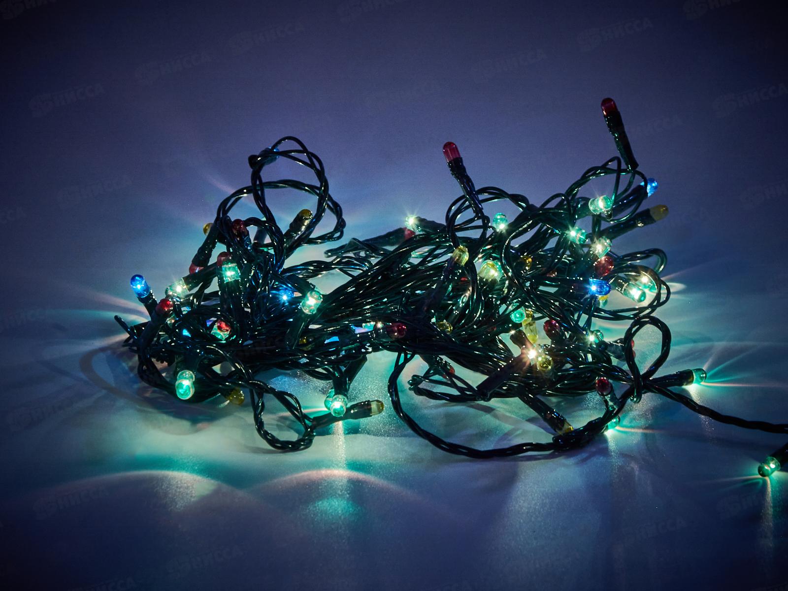 Гирлянда 5м Мини 100 ламп 8 реж IP-20 мульти 183-493