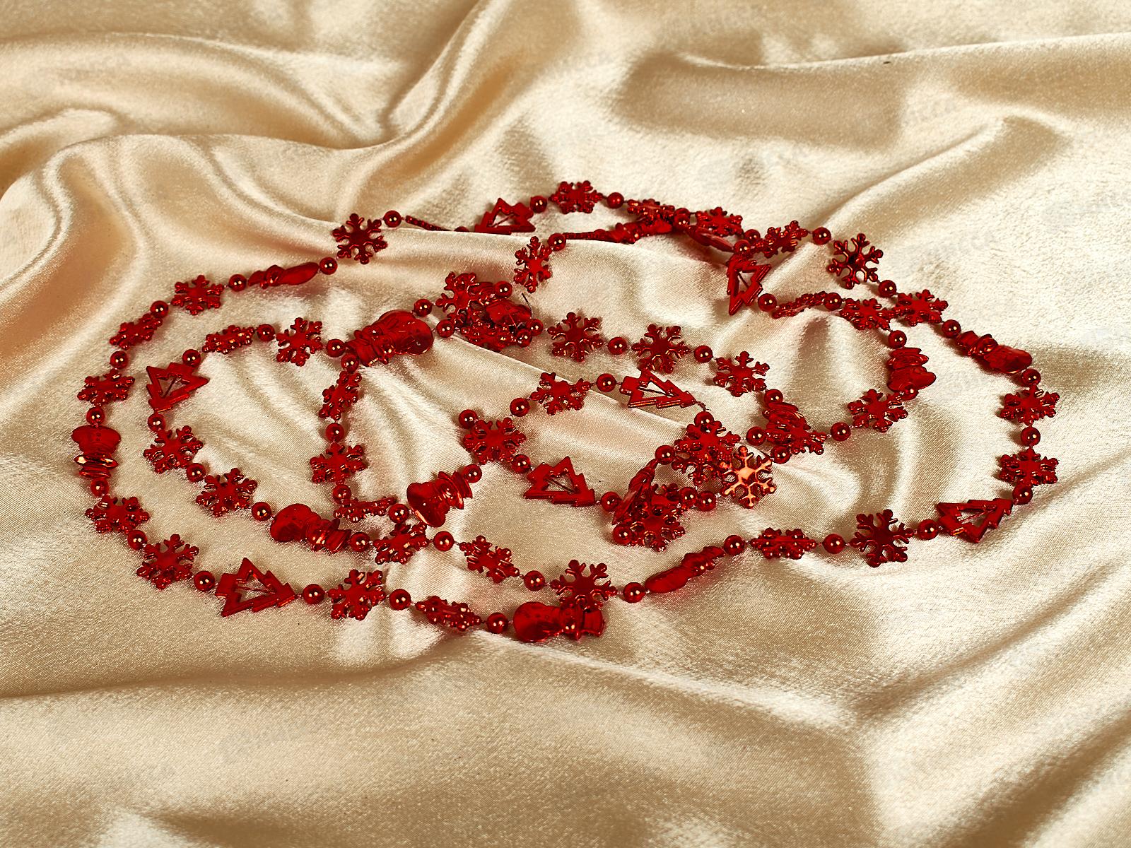 Бусы на елку &quotНовый год&quot 2м красный 556-262