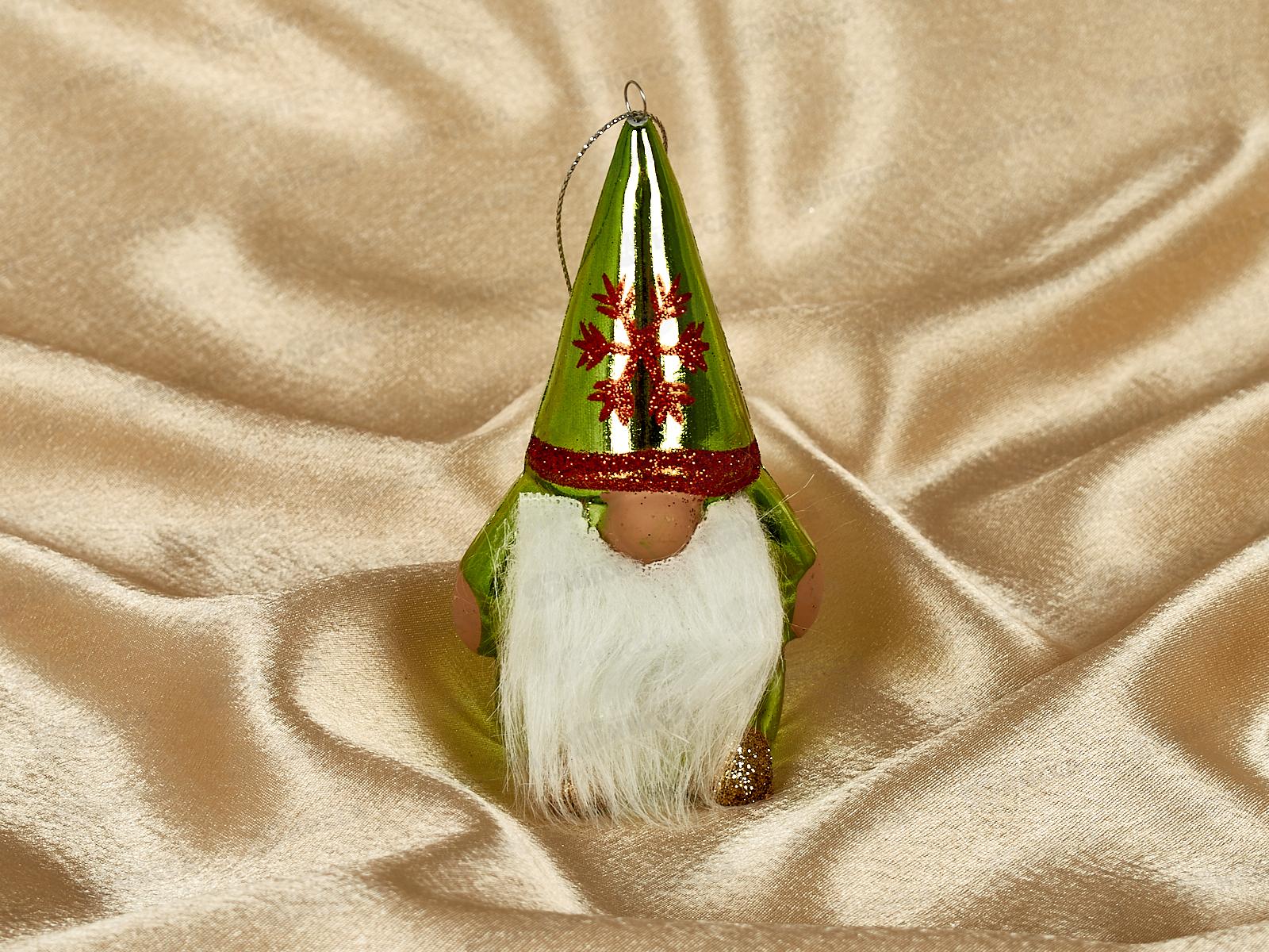 Елочная игрушка Веселый лесовичок 6,5*13см зеленый 916-0708