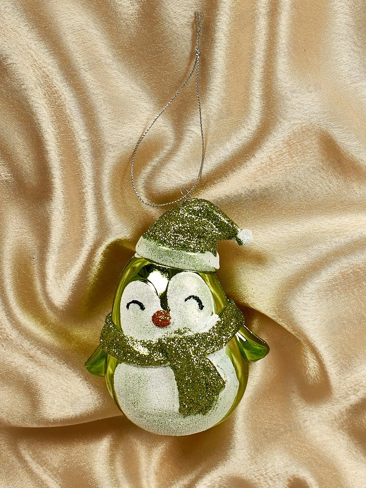 Елочная игрушка Милый пингвиненок 12*7см зеленый 916-0822