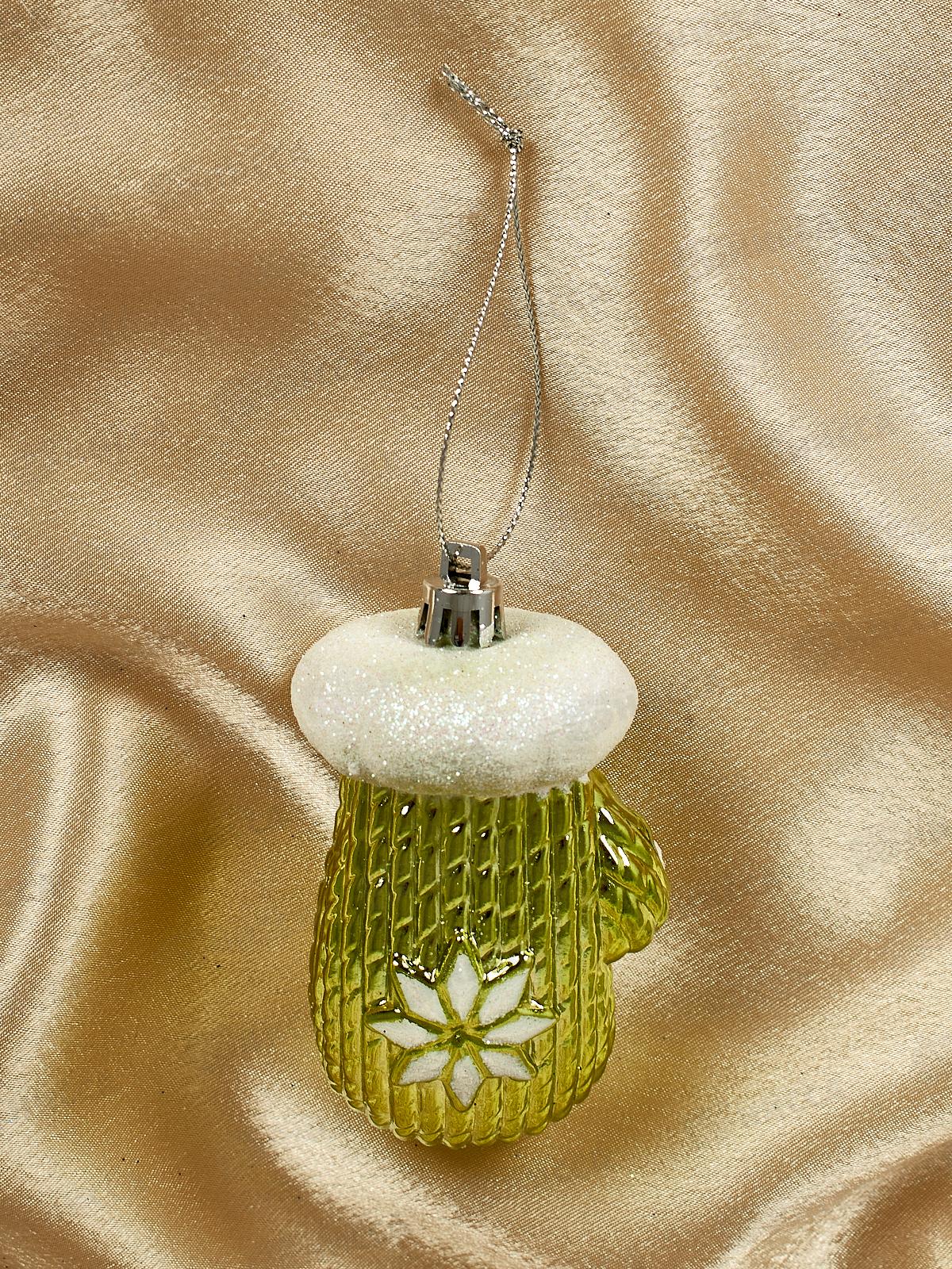 Елочная игрушка Новогодняя варежка 5*10см зеленый 916-0774