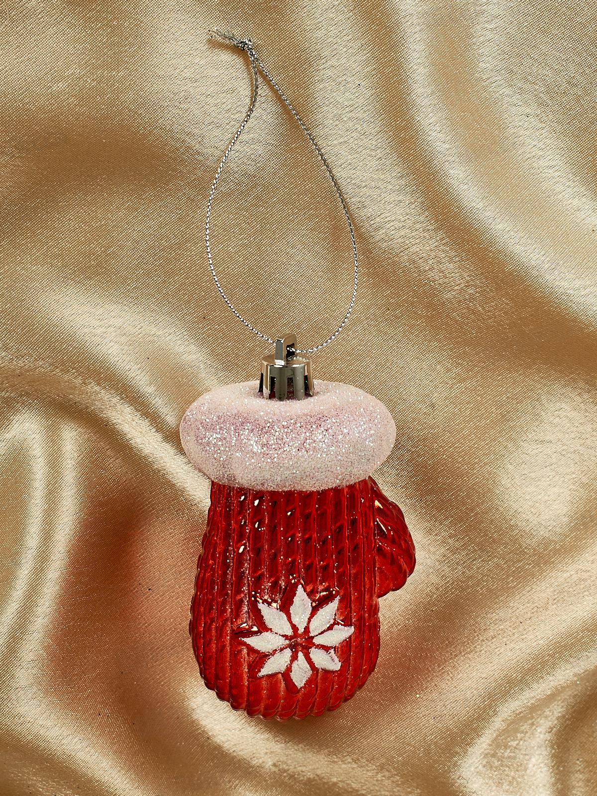 Елочная игрушка Новогодняя варежка 5*10см красный 916-0771