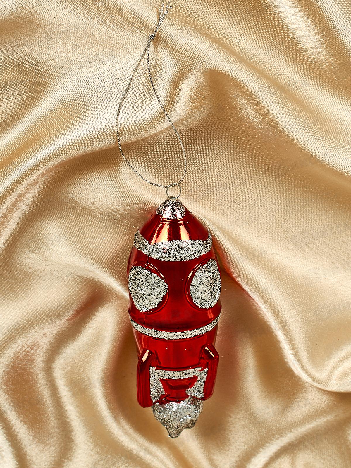 Елочная игрушка Новогодняя ракета 12*5см красный 916-1151