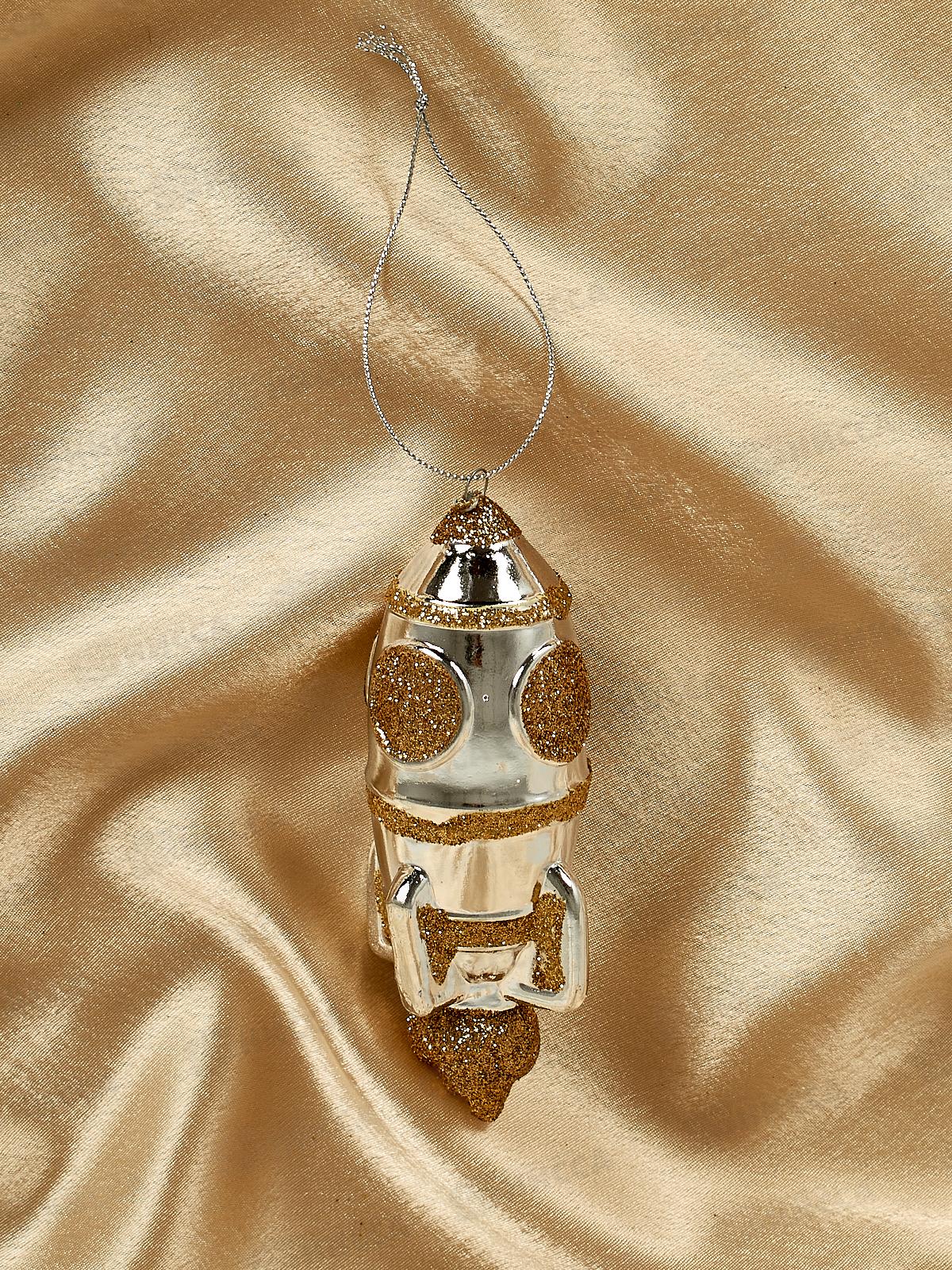 Елочная игрушка Новогодняя ракета 12*5см шампань 916-1153