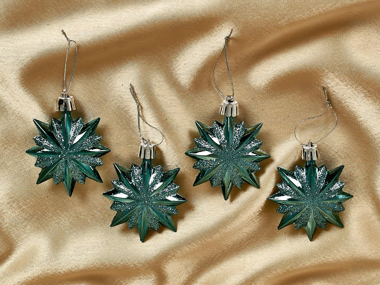 Набор елочных украшений 4шт Звезда остроконечная 6см нефр 916-0637