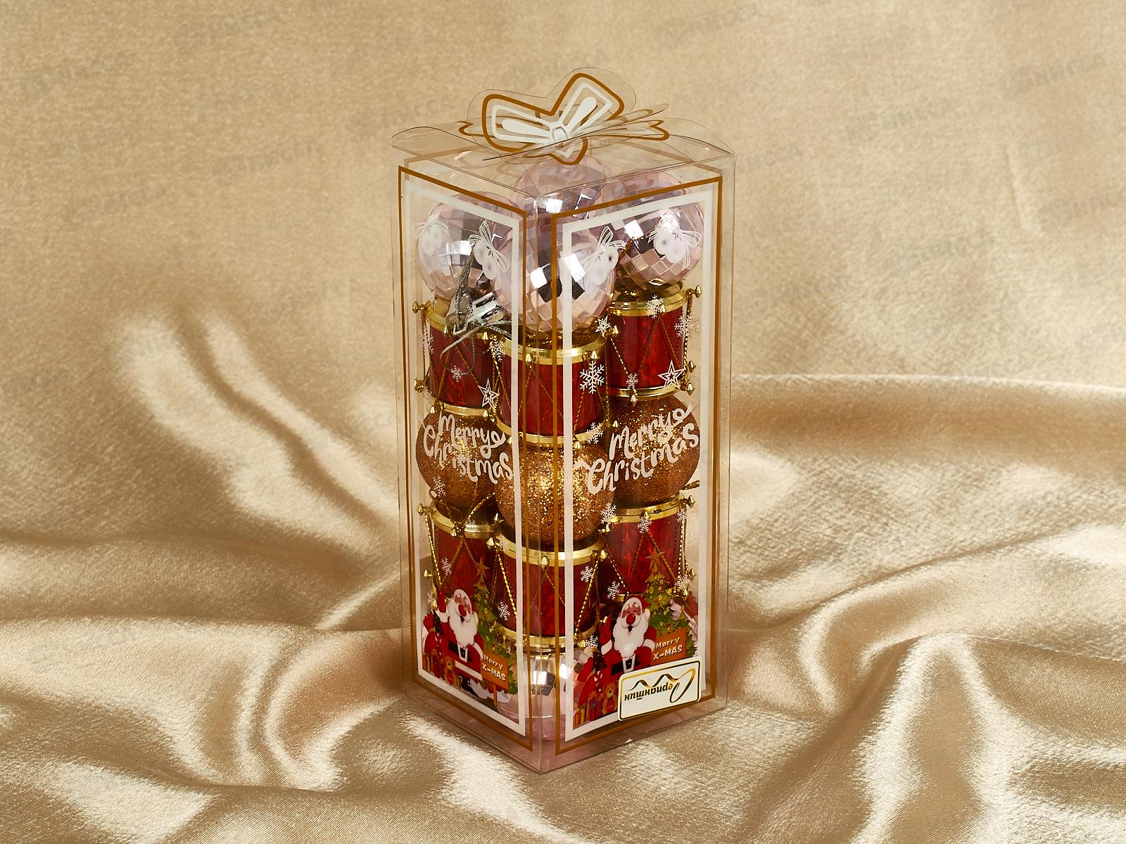 Набор елочных украшений 20шт Зимний звон 19,5*8см красн/роз 201-4099