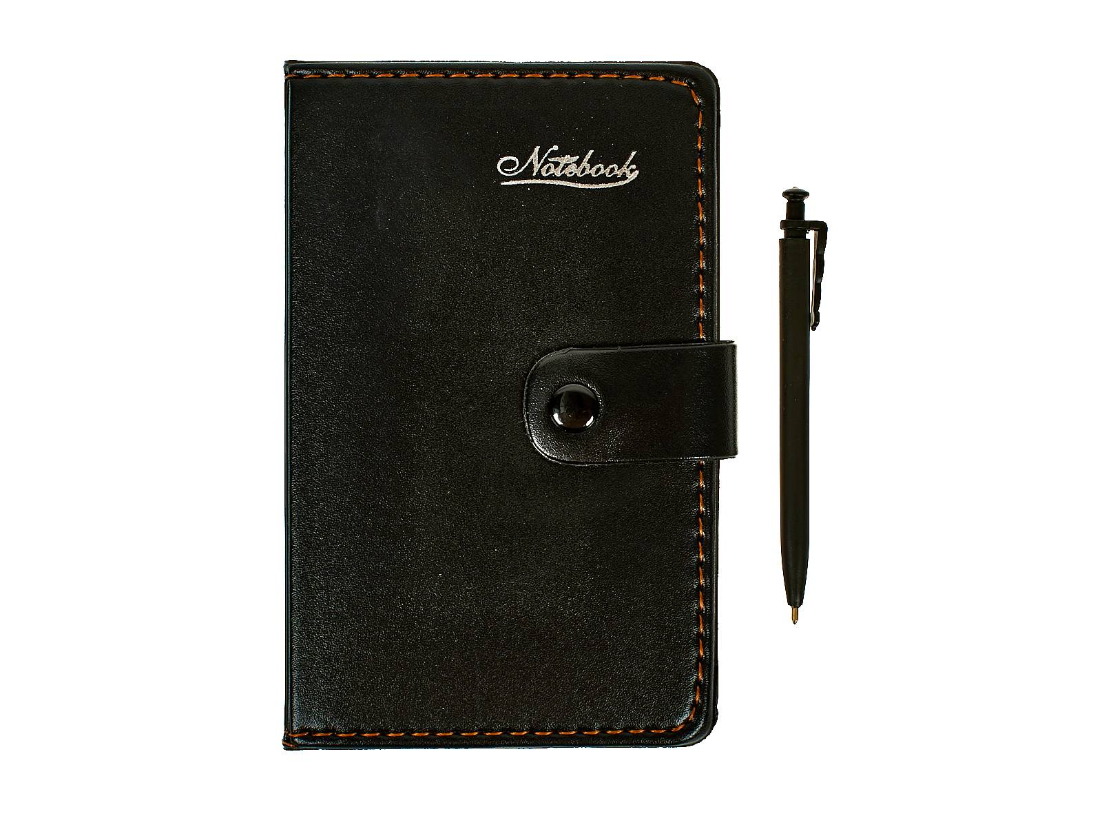 Записная книжка  Basir 60листов А6 черн, на кнопке, с ручкой МС-5183